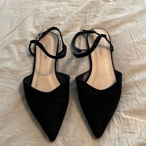 Boohoo black pointed flats womens us 9 uk 7